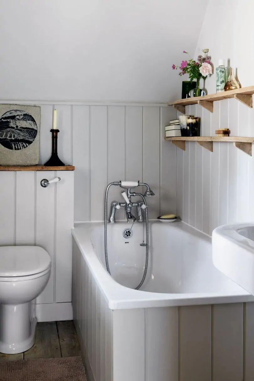 Gray English Country Bathroom via Caroline Holdaway