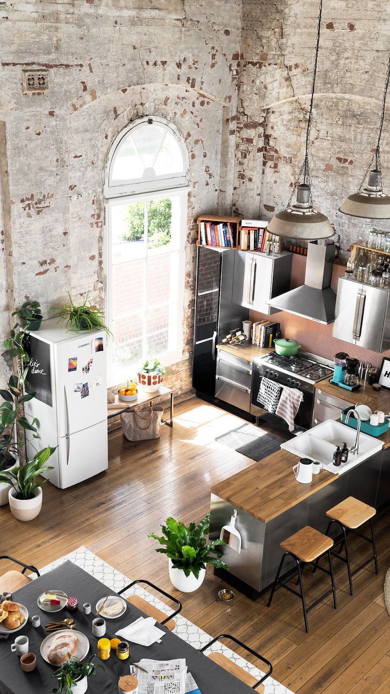 Indoor Plants in Industrial Kitchen