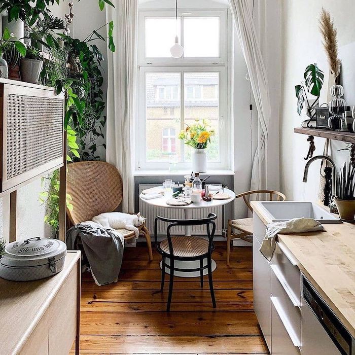 Mismatched dining chairs Scandinavian Breakfast Nook