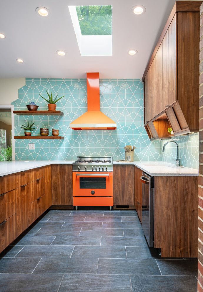 Orange Range in Kitchen via Kelly Ann Photography