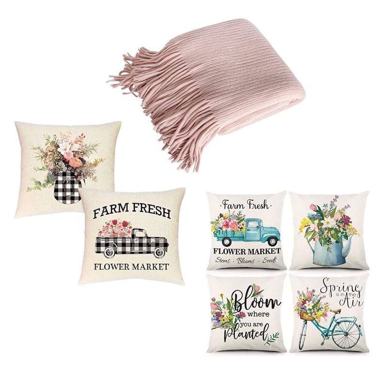 21 Affordable Spring Decorations From Amazon   Spring Pillows From Amazon 