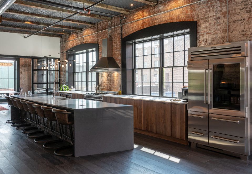 Stainless Steel Refrigerator Industrial Kitchen Indianapolis Via PHANOMENdesign 