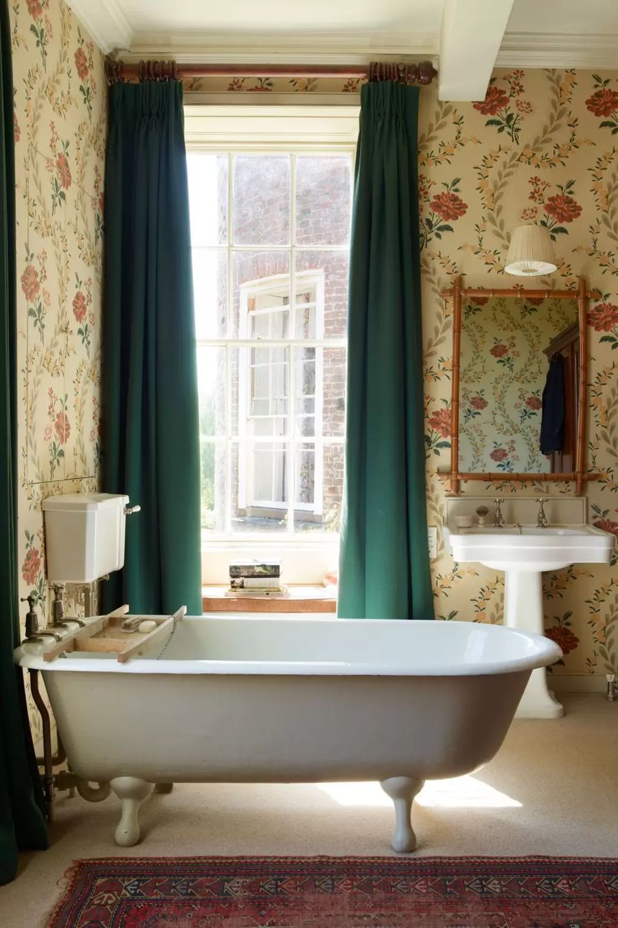 Traditional chintz walls in English Country Bathroom Decor ideas via House & Garden Simon Upton