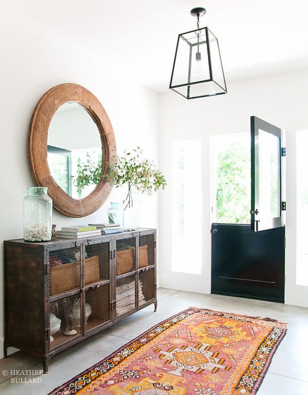 Turkish boho rug in bohemian entryway via heatherbullard