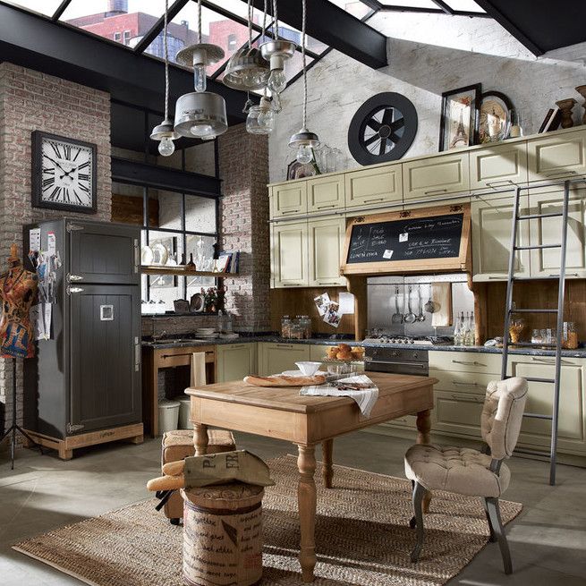 Vintage Industrial Kitchen Design via Finstad Carpet
