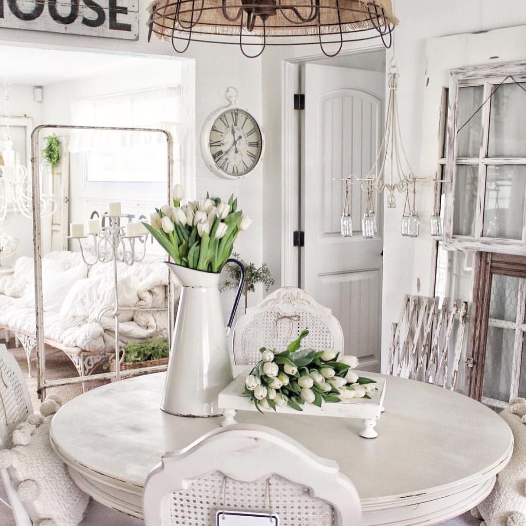 White Cane Chairs French Country Breakfast Nook with via @simplyfrenchmarket