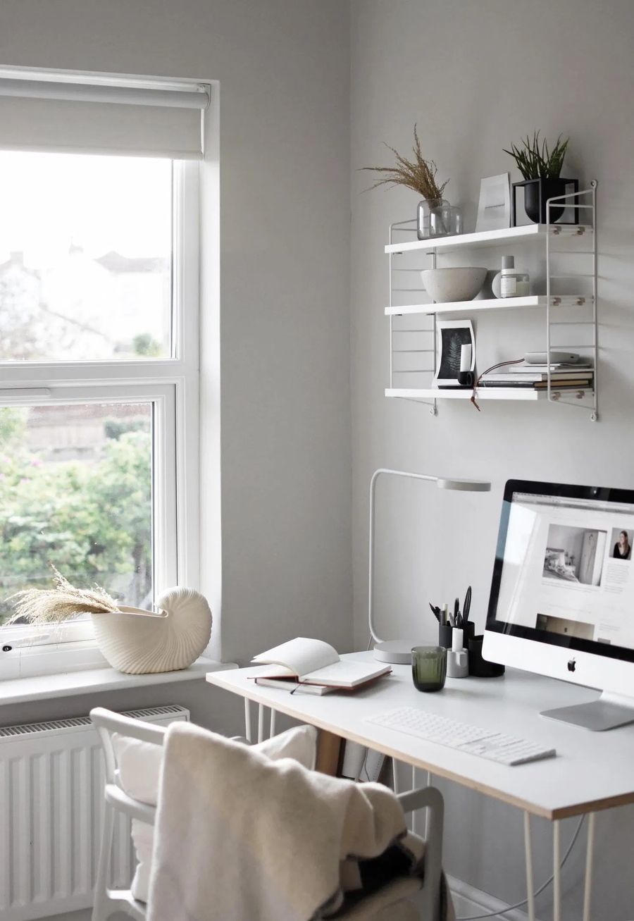 Scandinavian Home Interior With Cool Office Accessories Zoom Backgroun –