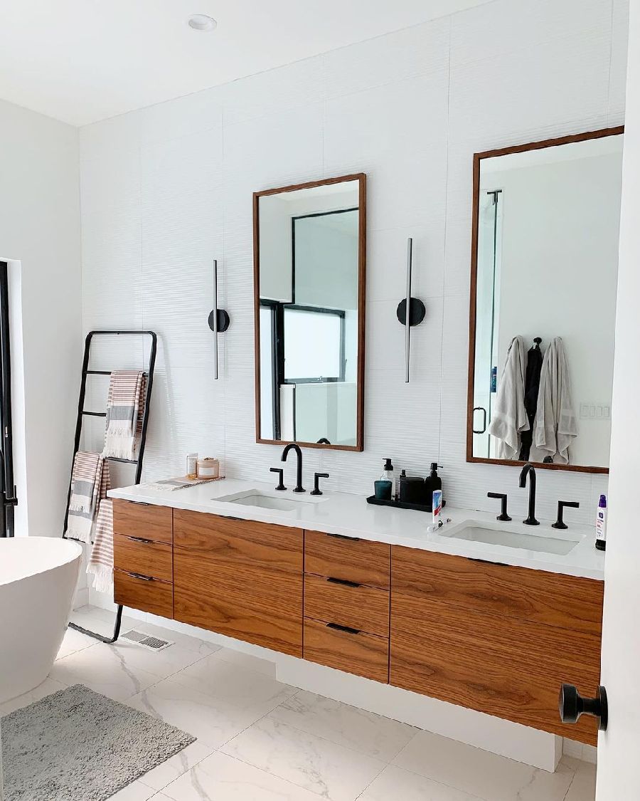 mid century modern bathroom