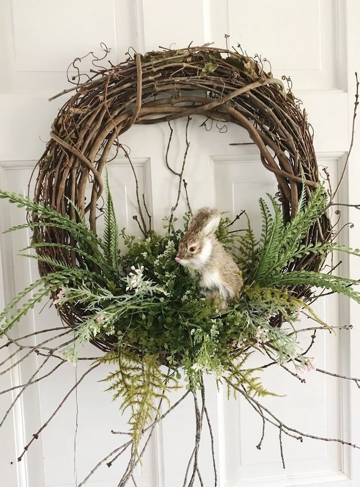 Cute Handmade Easter Bunny Wreath from Etsy