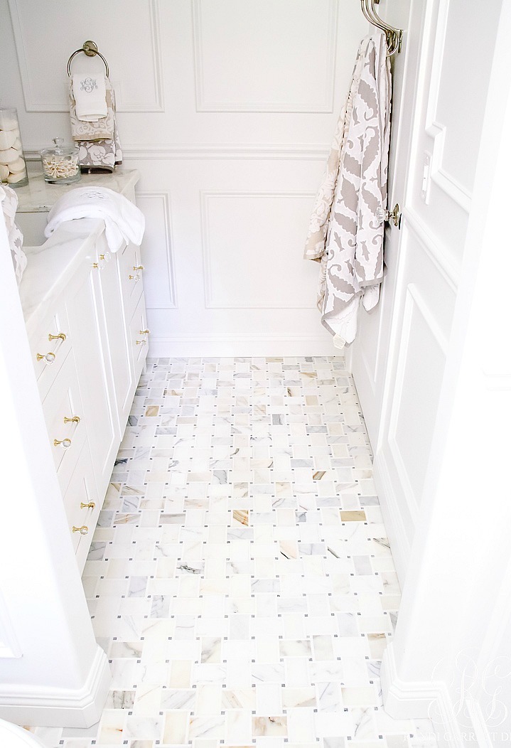 Marble Bathroom Floor Design via randigarrettdesign