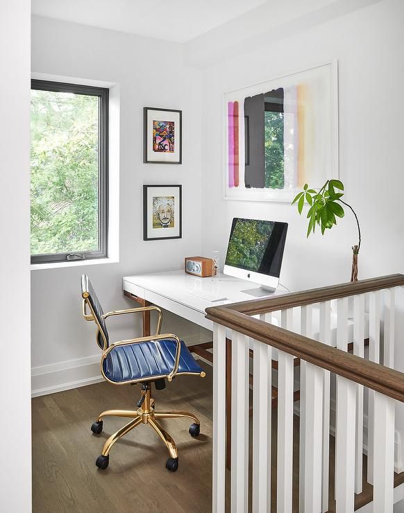 Staircase Landing Ideas with Office Nook via rtg designs