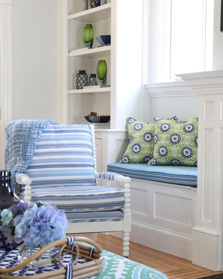 Coastal Reading Nook with Window Seat via @digsdesignco