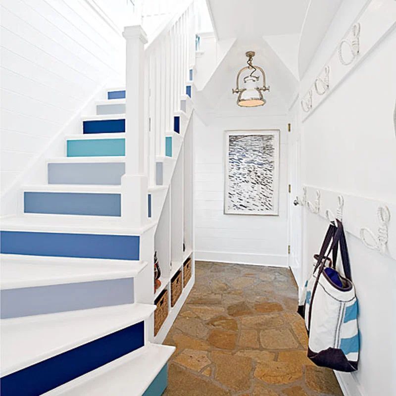 Coastal Staircases Ideas with Painted Stairs