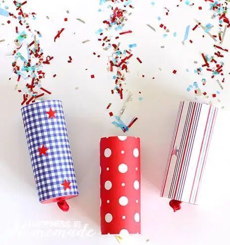 DIY Confetti Poppers for 4th of July via happinessishomemade