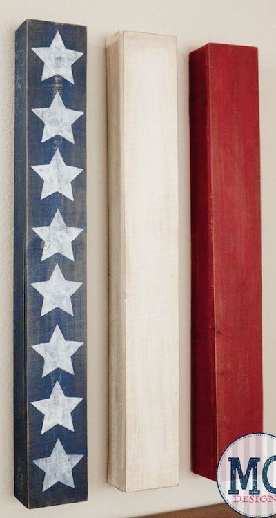DIY Contemporary American Flag Art via diyswank
