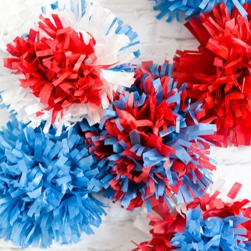 DIY Tissue Paper Fireworks 4th of July Crafts via heyletsmakestuff