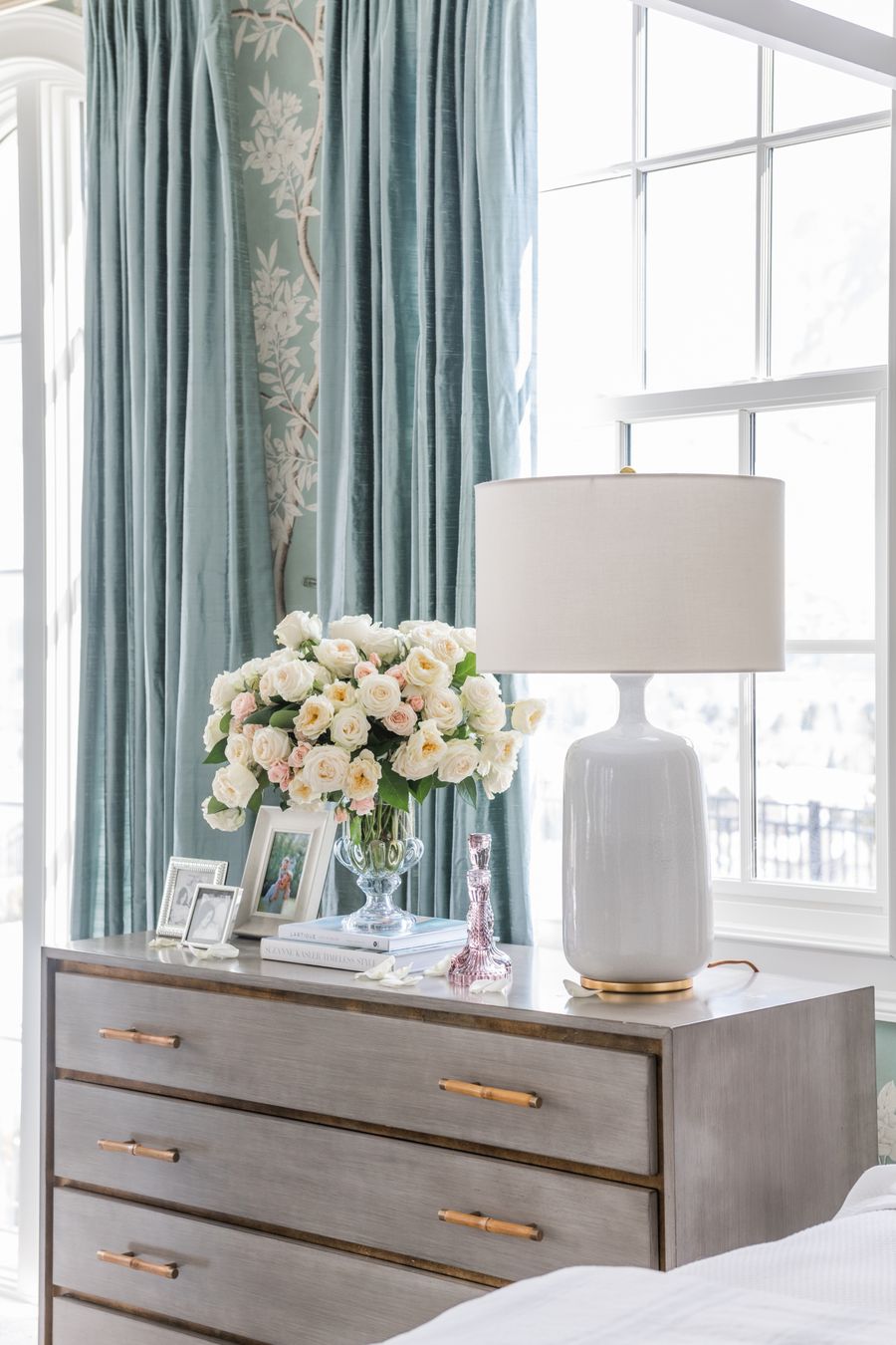 Glam Vignette Modern Glass Flower Vase via Rachel Parcell