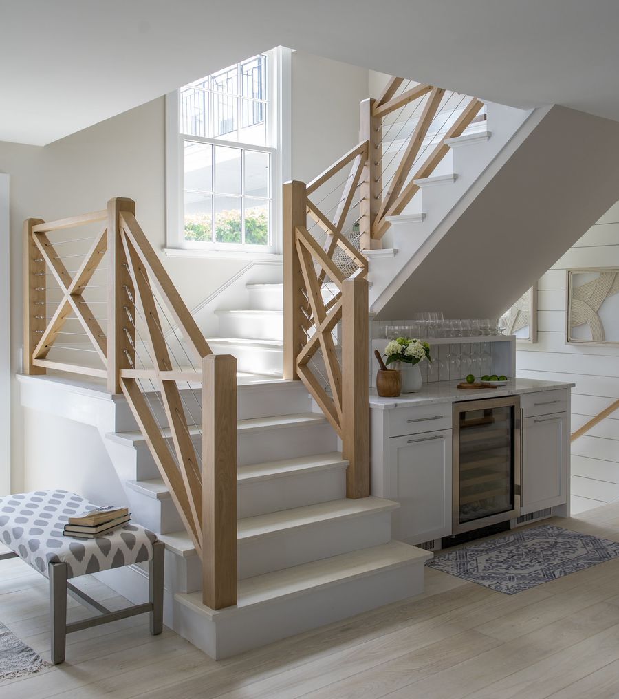 Brown Stairs And Floor For Modern Beach House