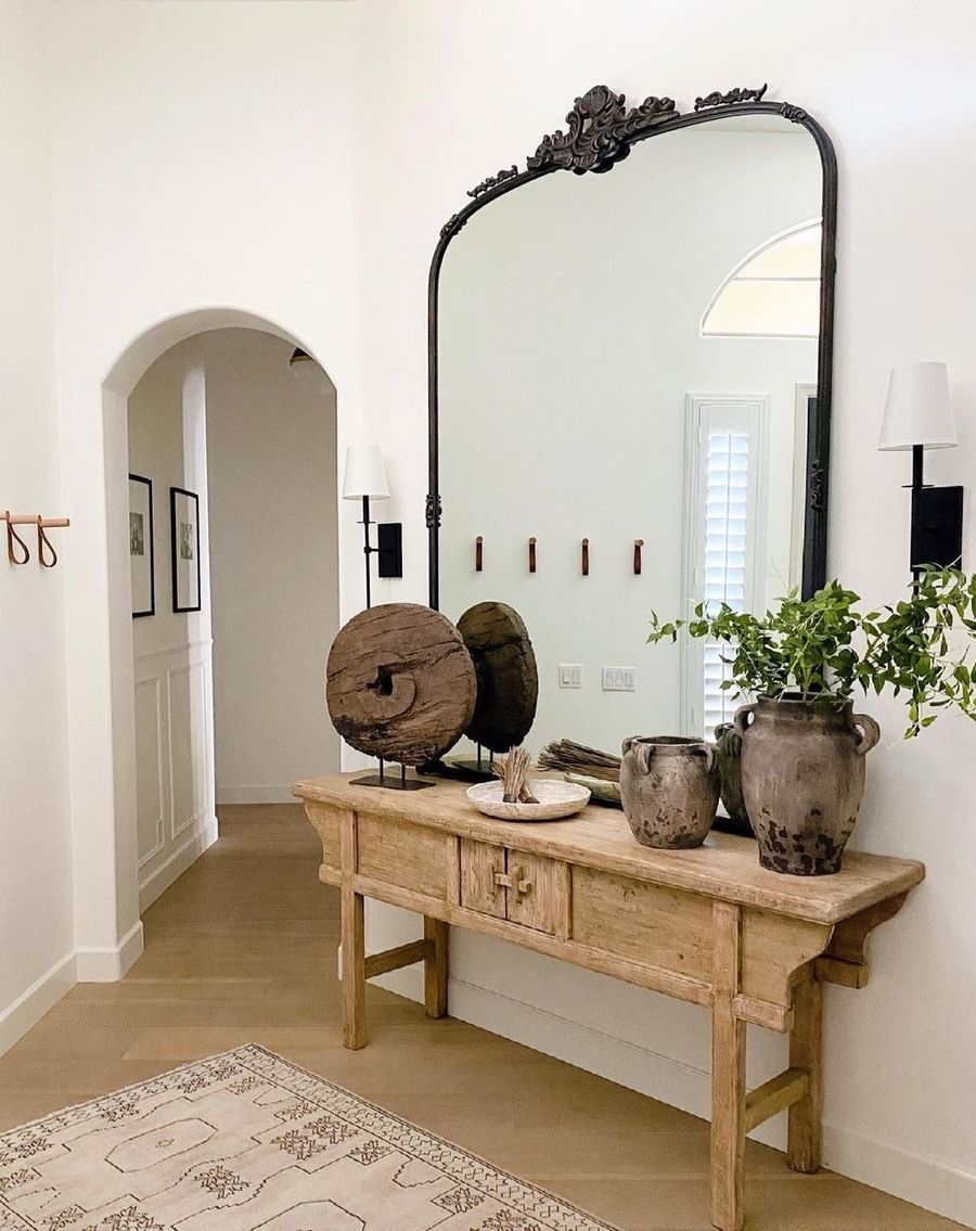 Neutral Rustic Console Tables via @jaci.daily