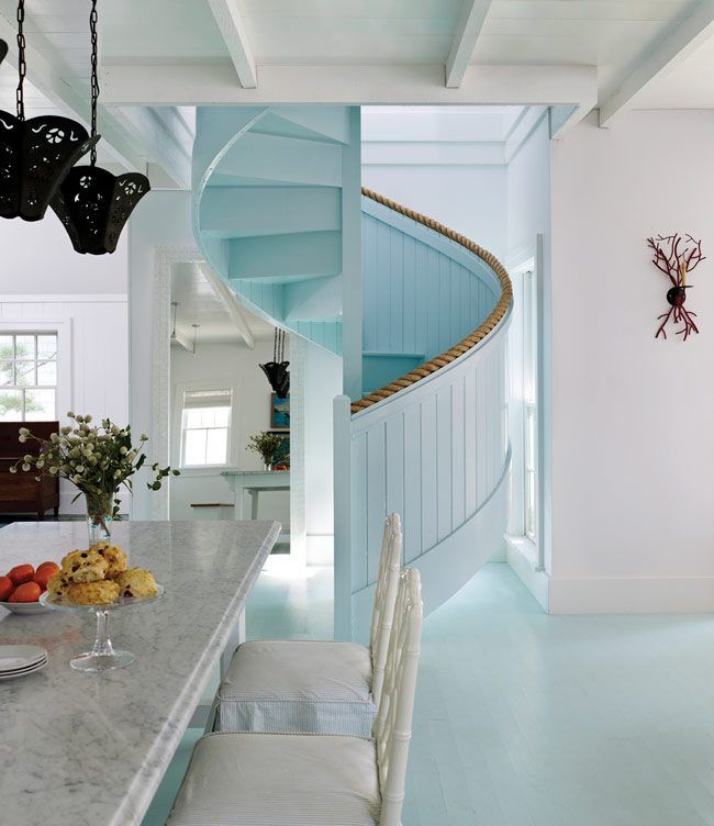 Spiral Coastal Staircase Ideas Rope edge via njmonthly