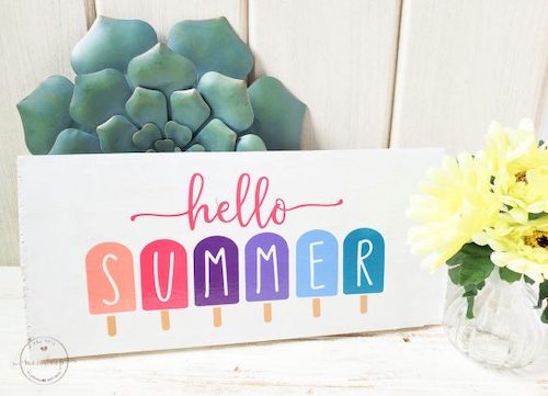 DIY Hello Summer Popsicle Sign - summer diy decorations