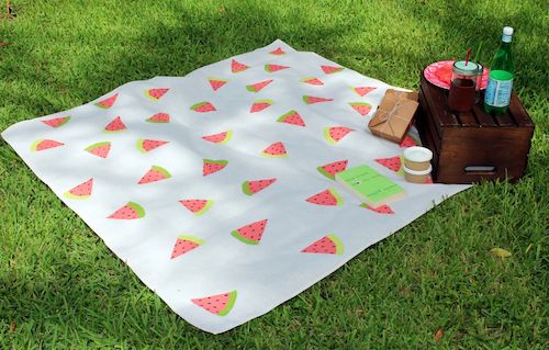 DIY Summer Watermelon Picnic Blanket