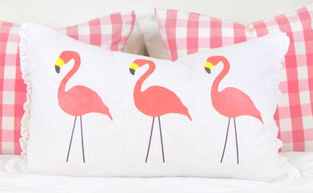 DIY no-sew Flamingo Lumbar Pillow