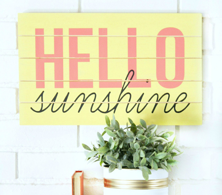 Hello Sunshine Slatted Summer Sign