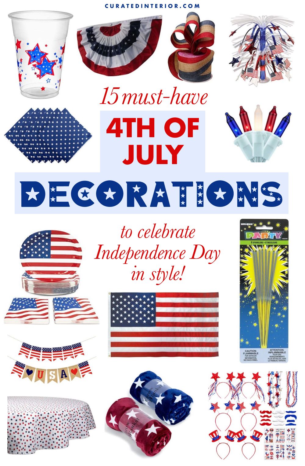 CASEKEY 4th of July Decorations Paper Fans,Fourth of July Decorations Outdoor,Independence Day,Patriotic National Day Decor Supplies Red White Blue Hanging Swirls Party Decor Supplies,12PCS 