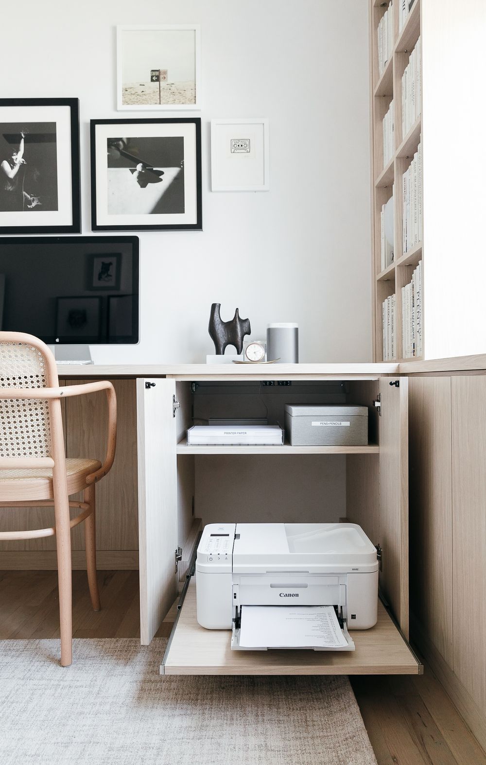 Printer Pull-Out drawer in home office design by AnneSage