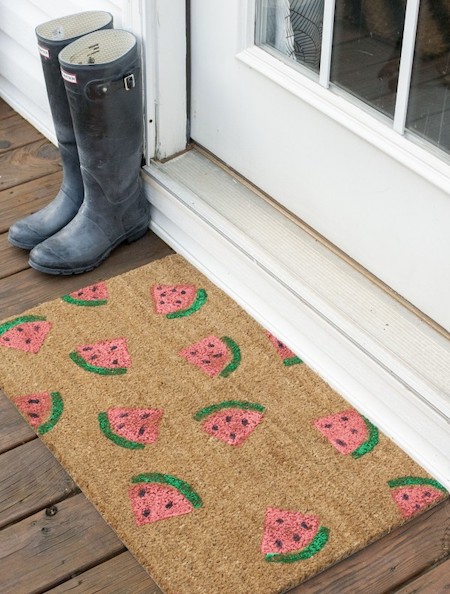 Watermelon Welcome mat Summer DIY