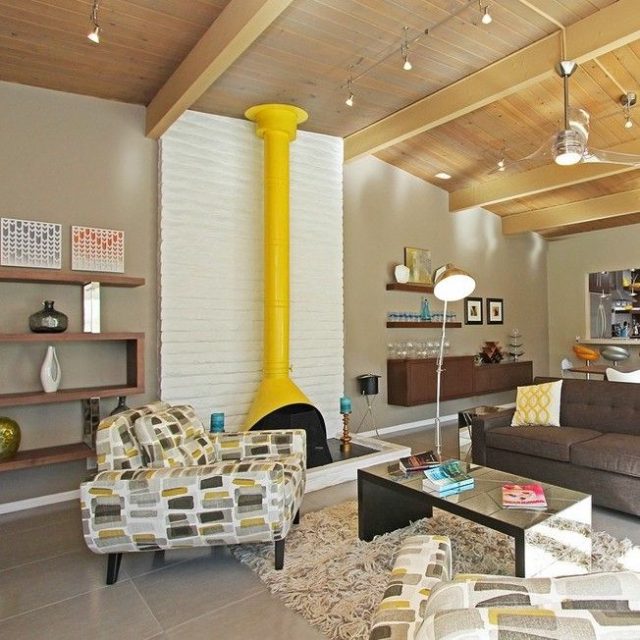 15 MidCentury Modern Fireplace Design Ideas