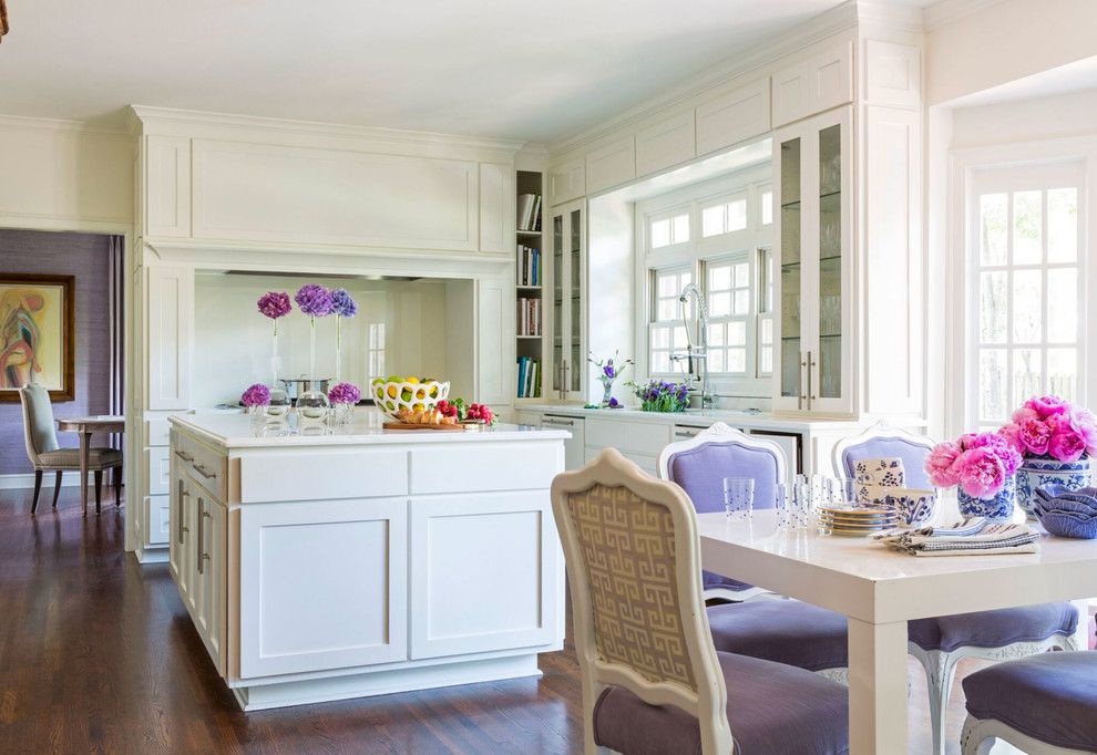 Glam Breakfast Nook with Lilac French Chairs via Molly Ray Young