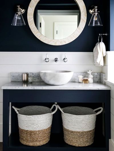 Nautical bathroom design via Lisette Voute Designs