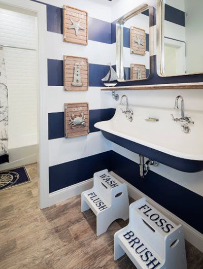 Nautical bathroom design via Michael Pagnotta Architects