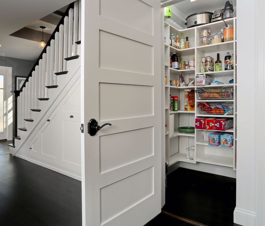 Under the Staircase Butlers Pantry via New England Design & Construction