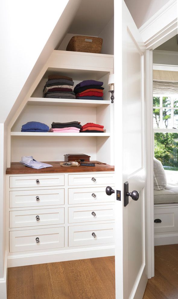 Under the Stairs Closet with drawers and shelves Woodmeister Master Builders