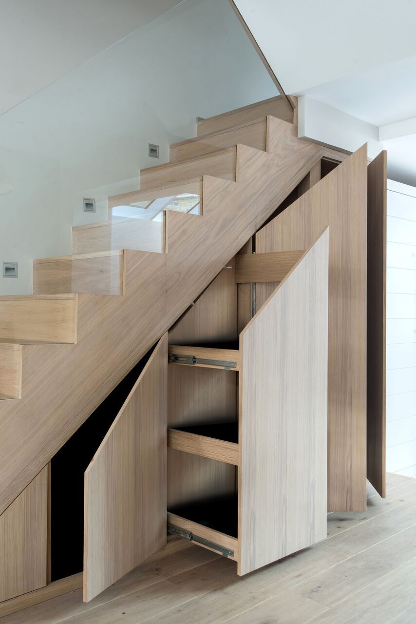 Under the Stairs cabinets with shelves for shoes via barnes-design