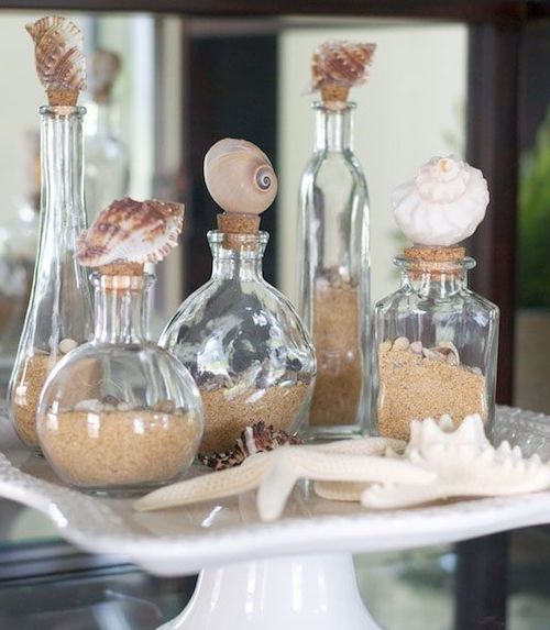 DIY Decorative Seashell Bottles via craftsbycourtney