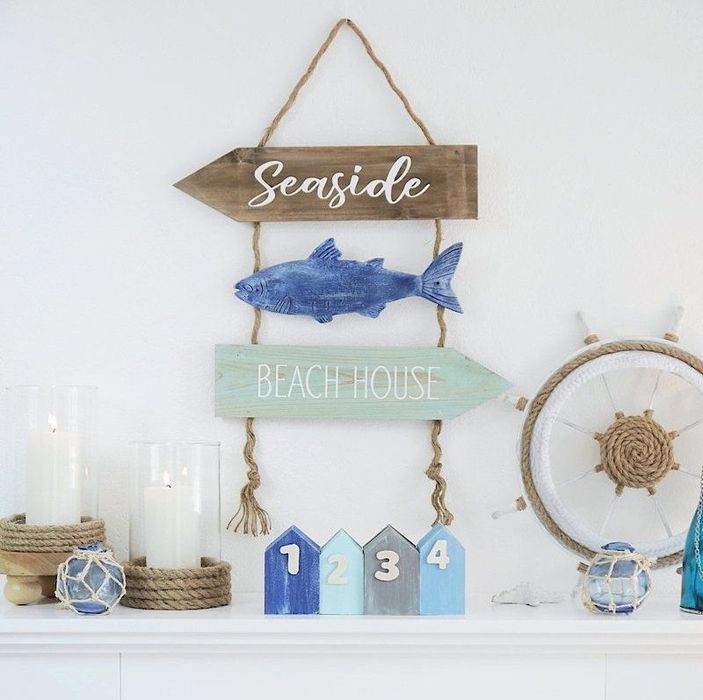 DIY Nautical beach house Wall Decor via birdsparty