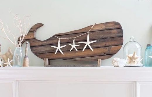 DIY Reclaimed Wood Whale Coastal Art via FindingHomefarms