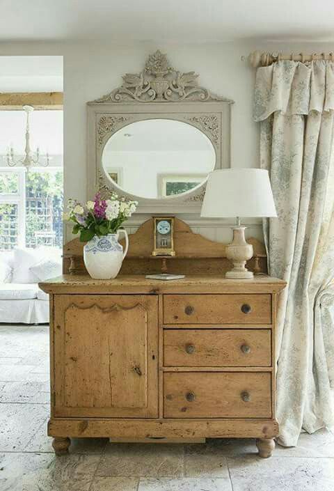French Country Accent Cabinet Natural wood