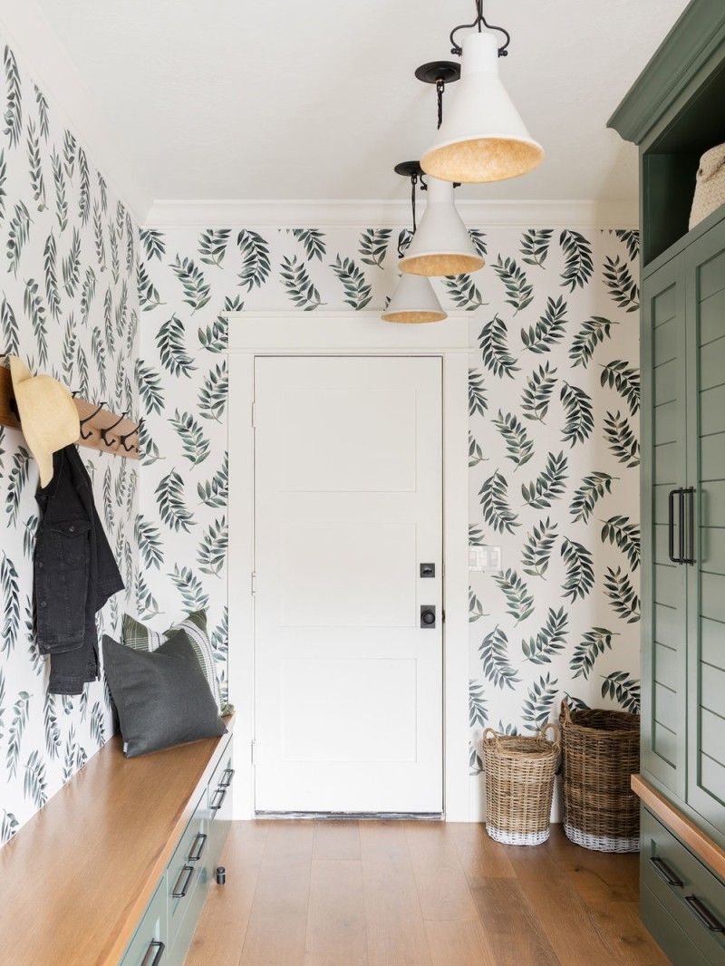 Sage Green Entryway Cabinet via Studio McGee