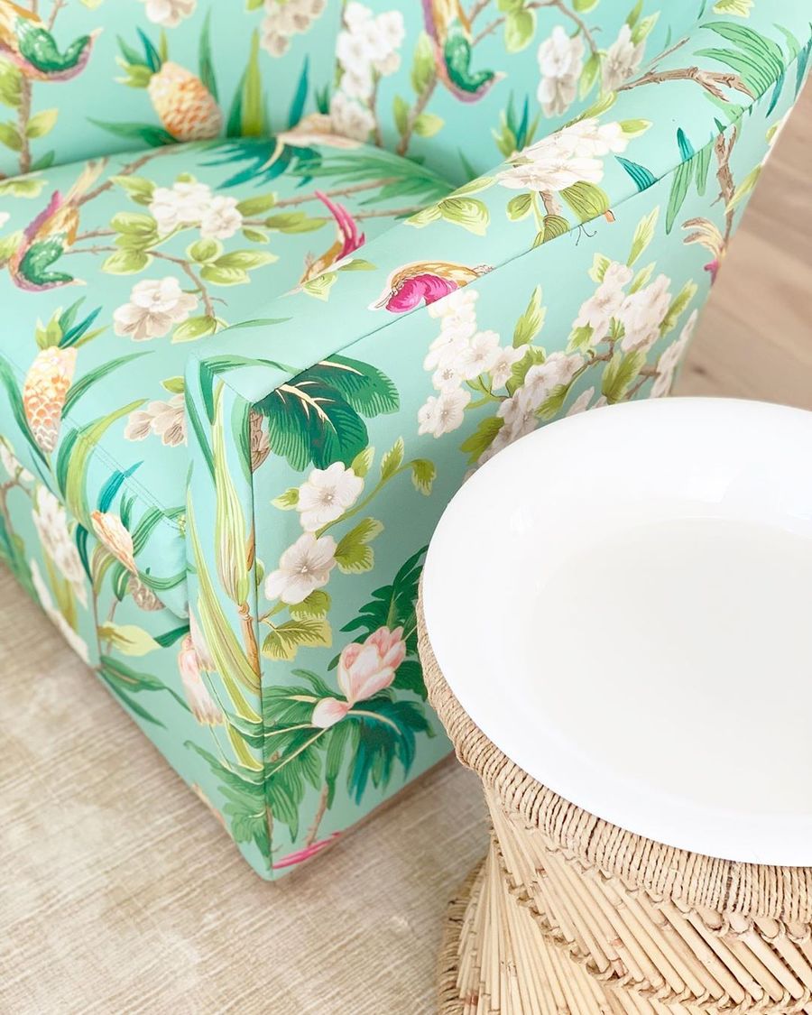 Tropical print online armchair