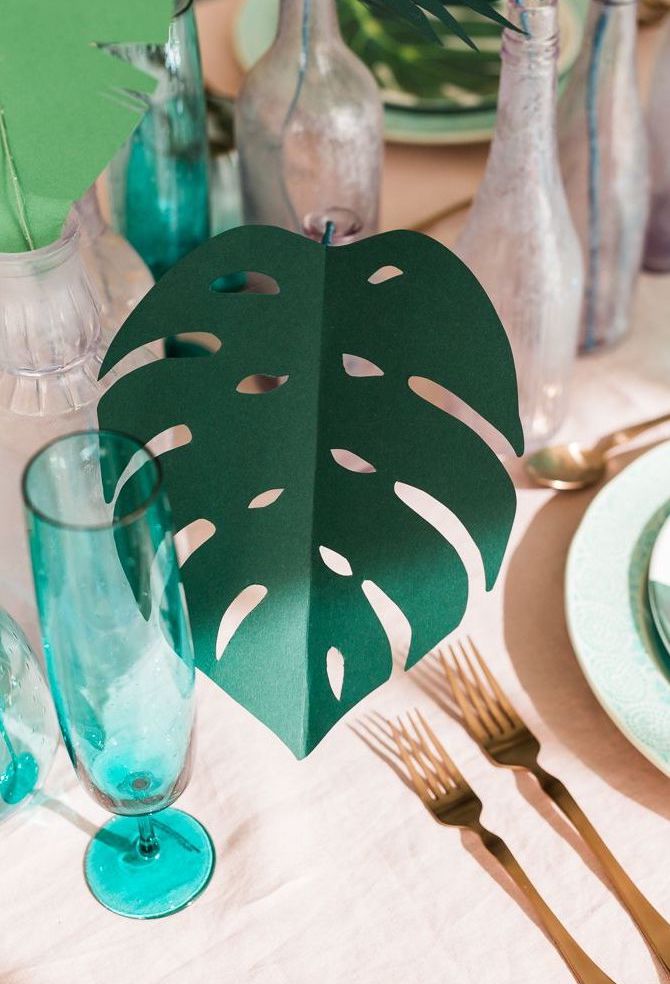 DIY Tropical Cut-out Paper Leaves via thehousethatlarsbuilt