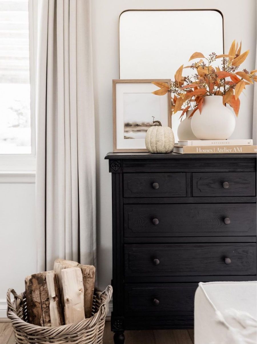 Fall Bedroom decor Dresser Fall Leaves via halfway_wholeistic