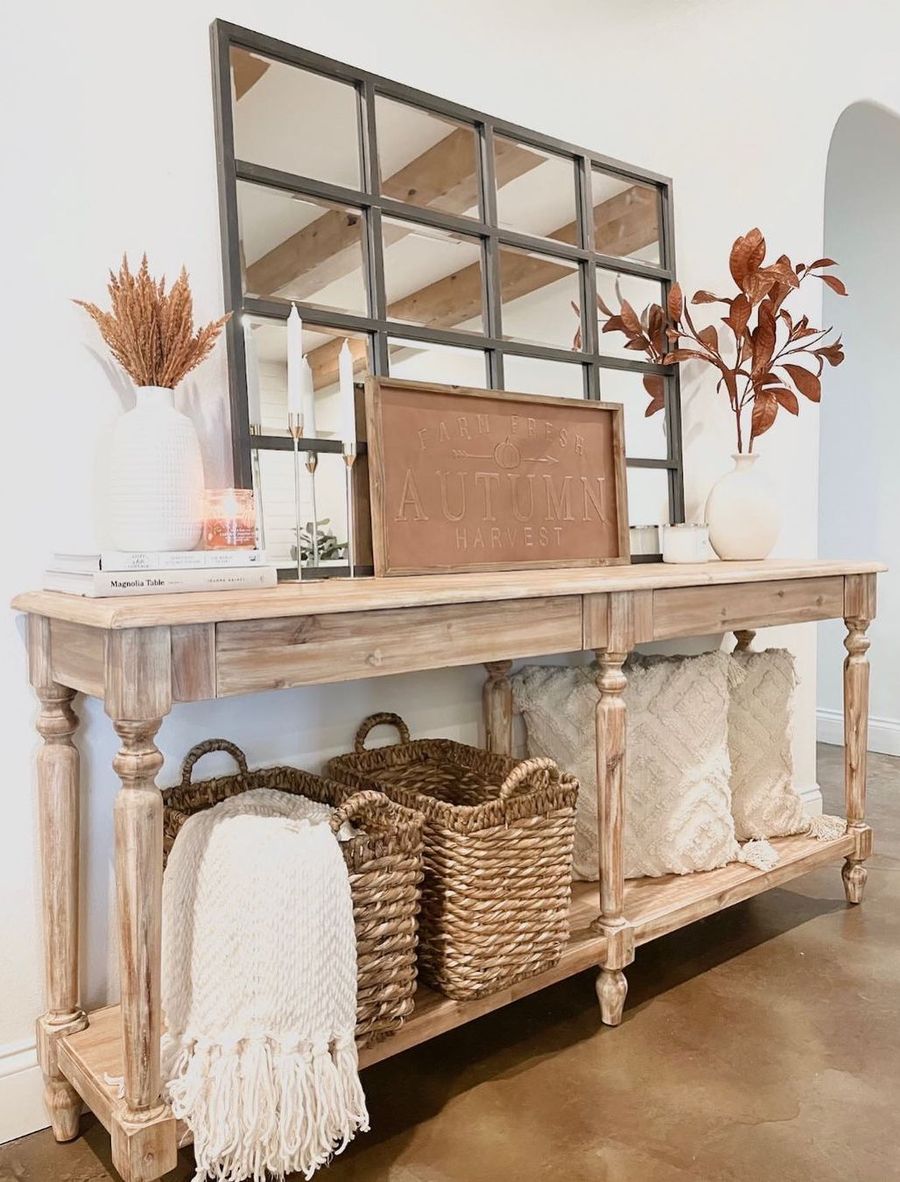 Simple Fall Console Table - A Thoughtful Place