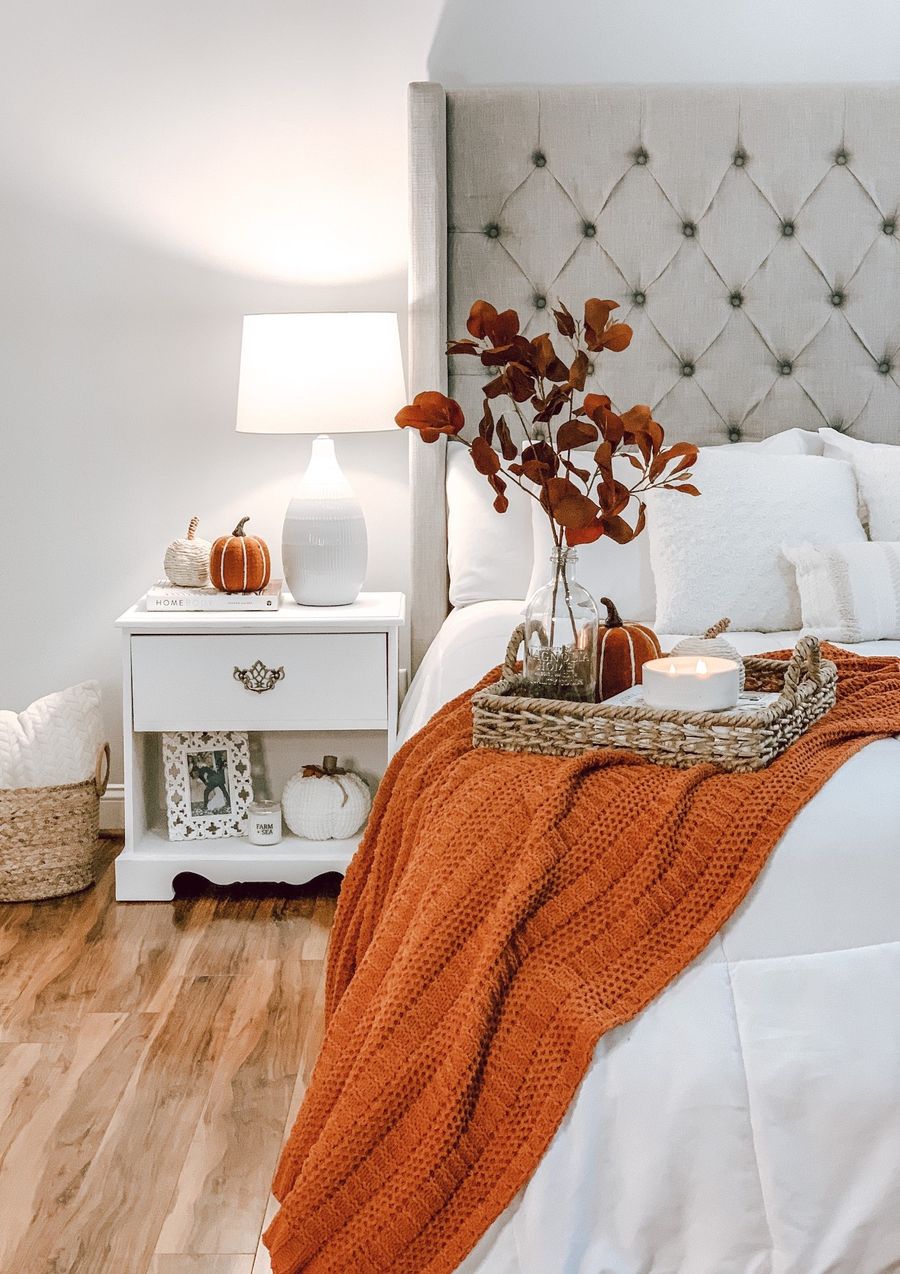 Fall Bedroom Decor Fall Branches In Glass Vase Myfarmhouseish 