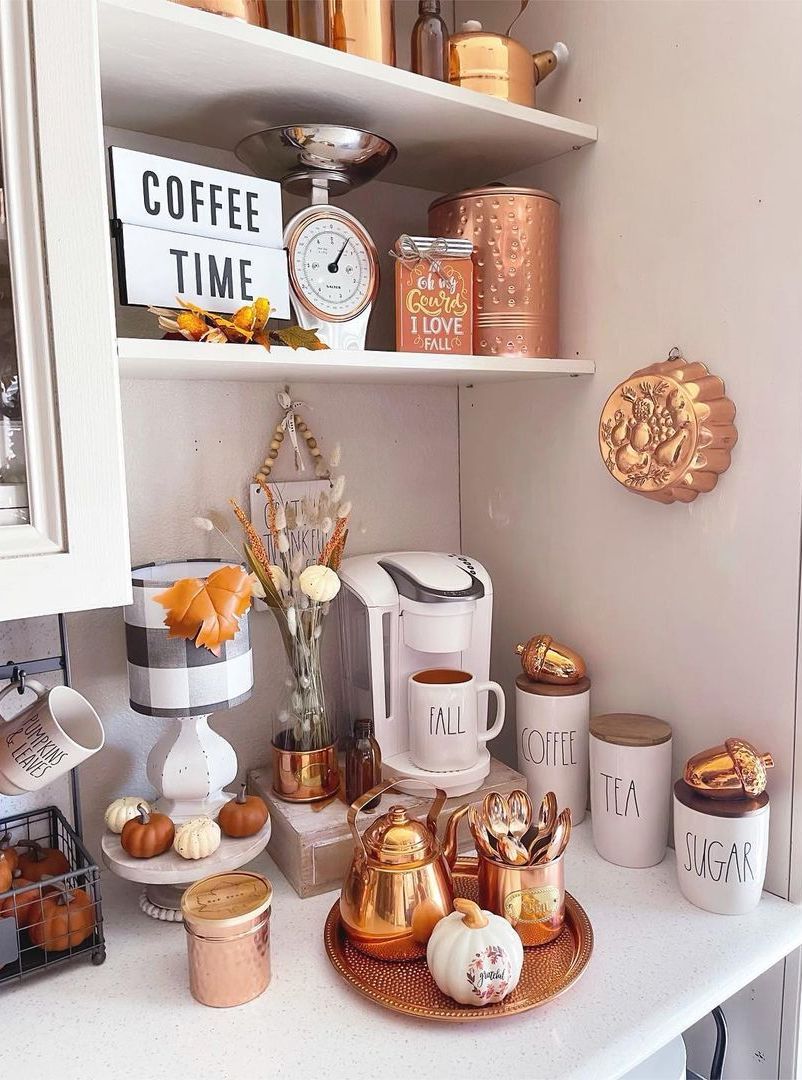 Fall coffee station decor ideas kitchen homedecorating_09