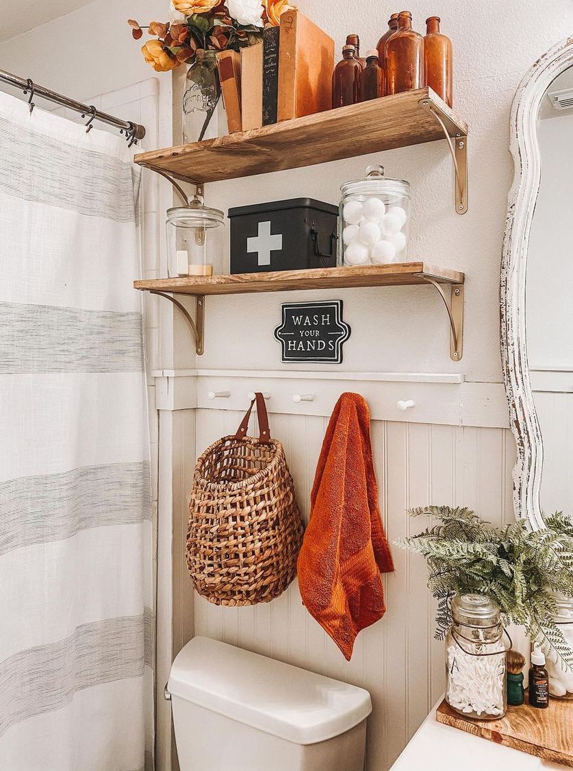 Fall orange bath towels bathroom decor ashtonsedita